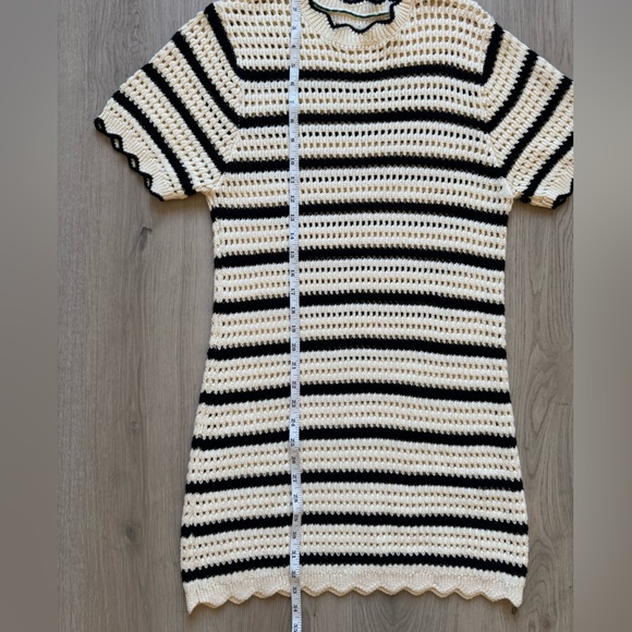 TROVATA Birds of Paradis Mer Loose Knit Antique Striped Crochet Dress Size XS - Picture 6 of 8